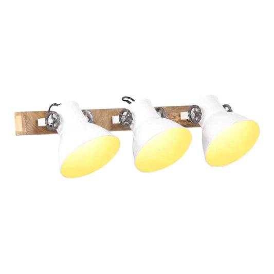 Industrial Wall Lamp 90x25 cm E27 White Straight - 3 lamp shades