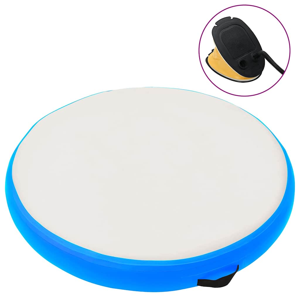 Inflatable Gymnastic Mat with Pump PVC Pink Blue and grey