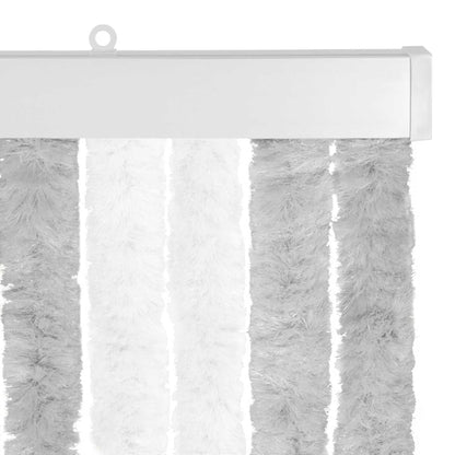 The top rail and mounting hook of the insect curtain in close detail