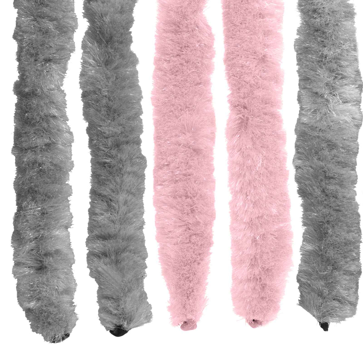 Close up of the chenille strands of the insect curtain