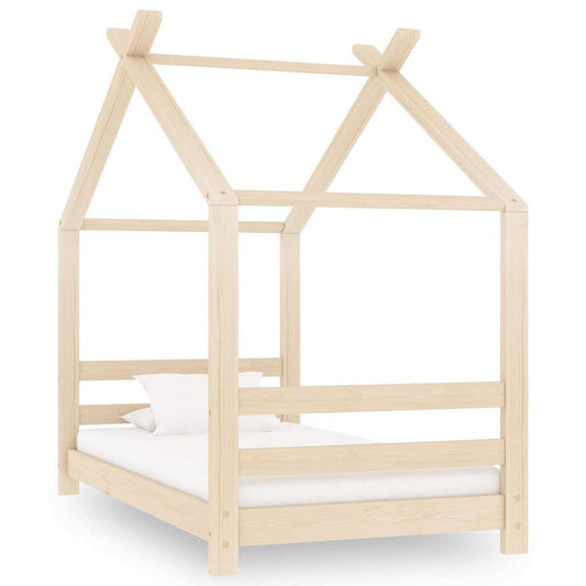Kids Bed Frame Solid Pine Wood Brown