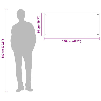 the kitchen backsplash shown with a human silhouette for scale reference