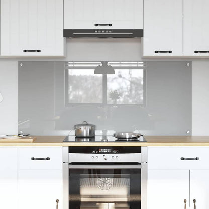 vidaXL Kitchen Backsplash 2 pcs Light Grey Tempered Glass fitted behind a hob