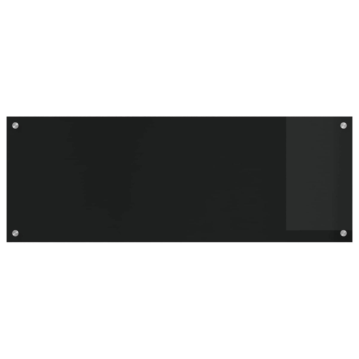 The kitchen splashback panel viewed directly from the front with mounting hardware visible