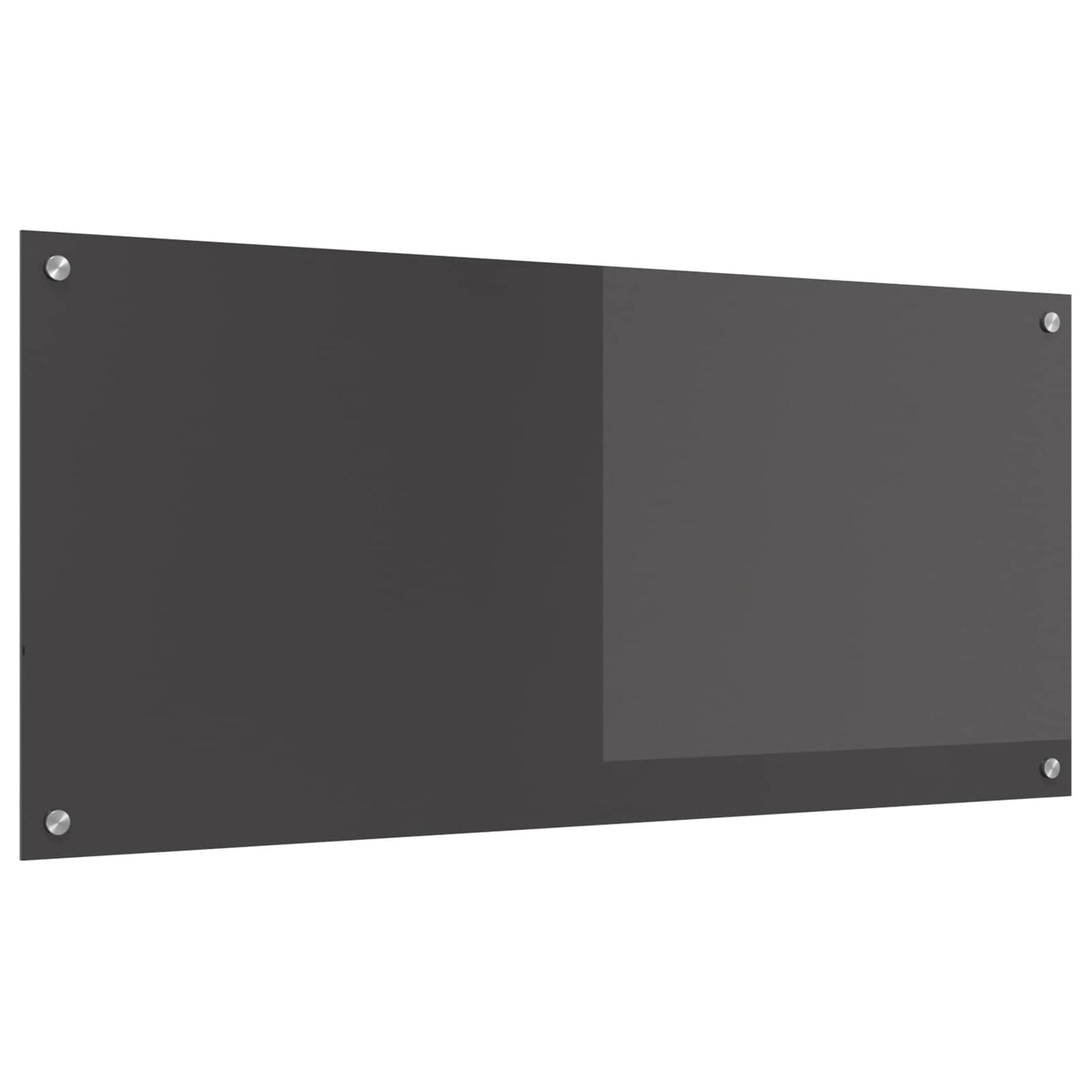 vidaXL Kitchen Backsplash Dark Grey Tempered Glass shown from an angled perspective
