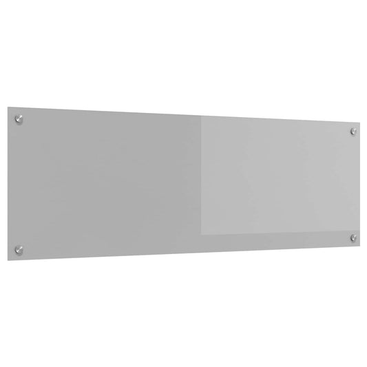 vidaXL Kitchen Backsplash Light Grey Tempered Glass, a plain light grey rectangular panel with four silver screws visible