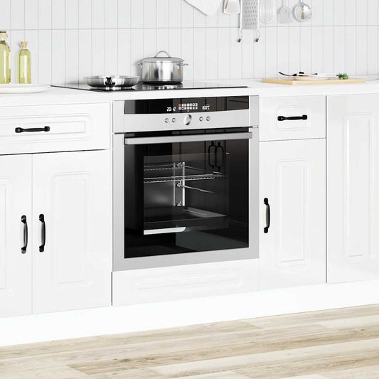 Kitchen Base Cabinet "Kalmar" Engineered Wood High gloss white 1x bottom cabinet (1 door 1 drawer) 30 cm wide 81.5 cm high–1x wall cabinet (1 door) 30 cm wide 100 cm high 1x oven cabinet 60 cm wide 81.5 cm high