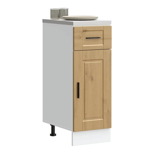 Kitchen Base Cabinet "Porto" Engineered Wood Artisan oak 1x bottom cabinet (1 door 1 drawer) 30 cm wide 81.5 cm high–1x wall cabinet (1 door) 30 cm wide 100 cm high 1x bottom cabinet (1 door 1 drawer) 30 cm wide 81.5 cm high