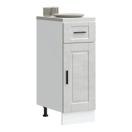 Kitchen Base Cabinet "Porto" Engineered Wood Concrete grey 1x bottom cabinet (1 door 1 drawer) 30 cm wide 81.5 cm high–1x wall cabinet (1 door) 40 cm wide 40 cm high 1x bottom cabinet (1 door 1 drawer) 30 cm wide 81.5 cm high