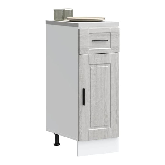 Kitchen Base Cabinet "Porto" Engineered Wood Grey sonoma 1x bottom cabinet (1 door 1 drawer) 30 cm wide 81.5 cm high–1x wall cabinet (1 door) 30 cm wide 100 cm high 1x bottom cabinet (1 door 1 drawer) 30 cm wide 81.5 cm high