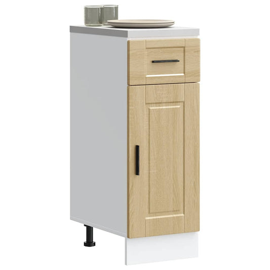 Kitchen Base Cabinet "Porto" Engineered Wood Sonoma oak 1x bottom cabinet (1 door 1 drawer) 30 cm wide 81.5 cm high–1x wall cabinet (1 door) 40 cm wide 40 cm high 1x bottom cabinet (1 door 1 drawer) 30 cm wide 81.5 cm high