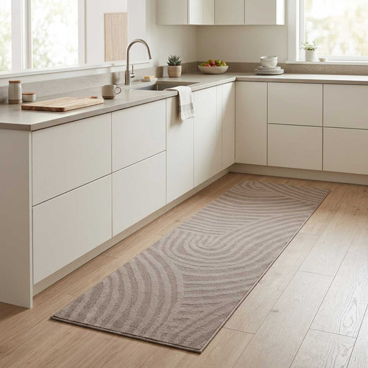 vidaXL Kitchen Rug Brown Scandinavian 300 x 60 cm 100% Polyamide 1