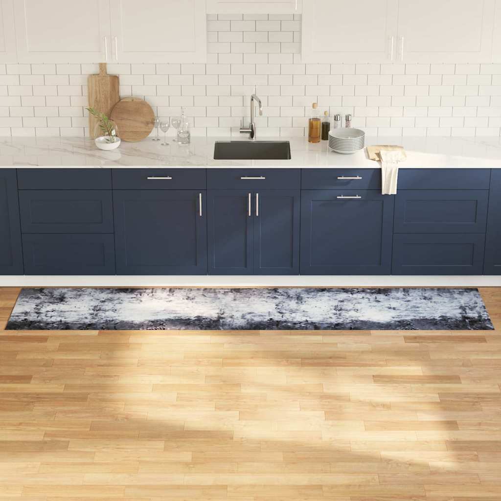 vidaXL Kitchen Rug Grey 300 x 60 cm Velvet 1