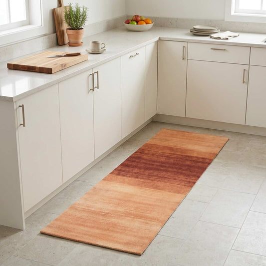 vidaXL Kitchen Rug Orange Shade 300 x 60 cm 100% Polyamide Washable 1