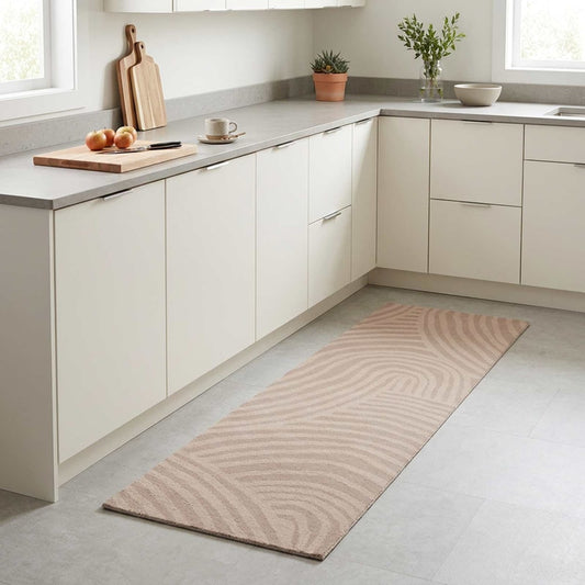 vidaXL Kitchen Rug Taupe Scandinavian 300 x 60 cm 100% Polyamide 1