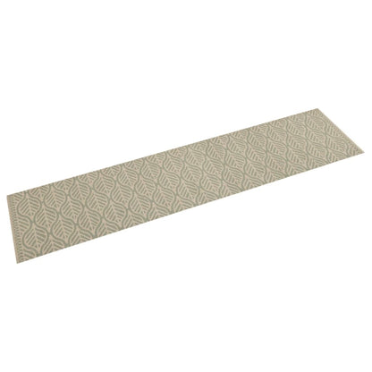 vidaXL Kitchen Rug Washable Leaves Velvet shown from an elevated perspective