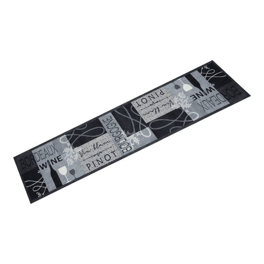 vidaXL Kitchen Rug Washable Wine Grey shown from an angled perspective