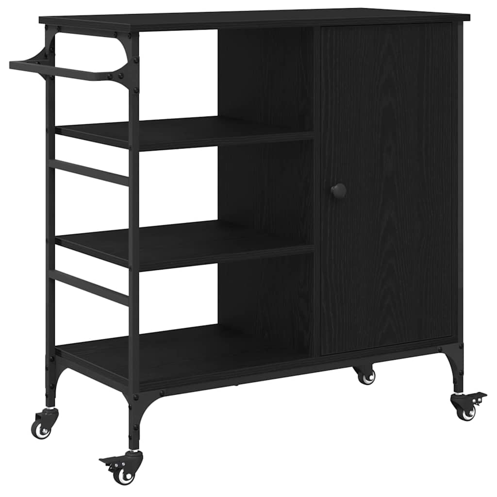 The kitchen trolley shown from a front angle with the cabinet door closed and empty shelves