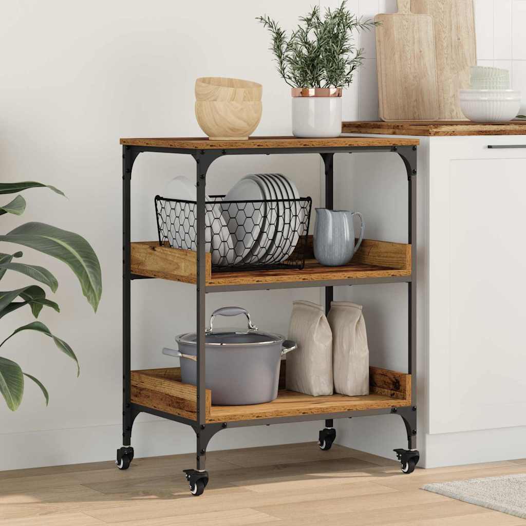 Kitchen Trolley Old Wood Engineered Wood