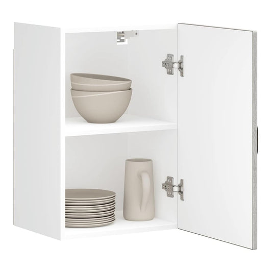 Kitchen Wall Cabinet "Kalmar" Engineered Wood Grey sonoma 1x wall cabinet (1 door) 40 cm wide 40 cm high–1x wall corner cabinet 57 cm wide 80 cm high 1x wall cabinet (1 door) 40 cm wide 60 cm high