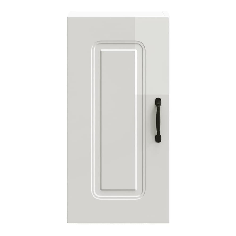 Front view of the high gloss white kitchen wall cabinet door