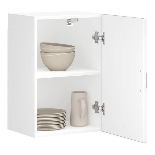 Kitchen Wall Cabinet "Lucca" Engineered Wood White 1x wall cabinet (1 door) 40 cm wide 40 cm high–1x wall corner cabinet 57 cm wide 80 cm high 1x wall cabinet (1 door) 40 cm wide 60 cm high