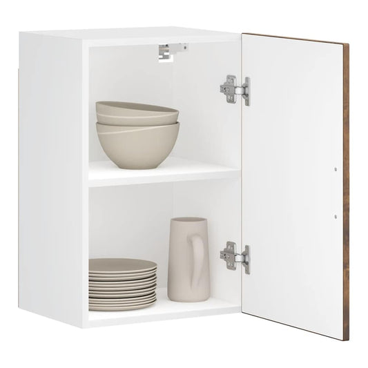 Kitchen Wall Cabinet "Porto" Engineered Wood Smoked oak 1x wall cabinet (1 door) 40 cm wide 40 cm high–1x wall corner cabinet 57 cm wide 80 cm high 1x wall cabinet (1 door) 40 cm wide 60 cm high