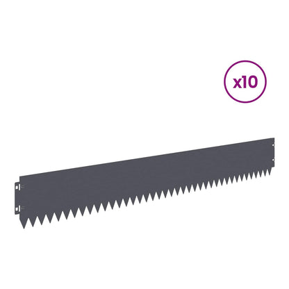 One anthracite steel garden border with a purple circle indicating quantity x10