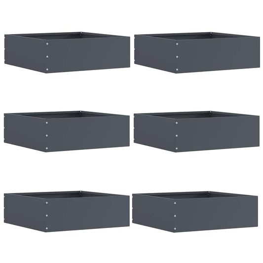 Lawn Edging 40 x 40 x 13 cm Steel 6 Width 40 cm Anthracite