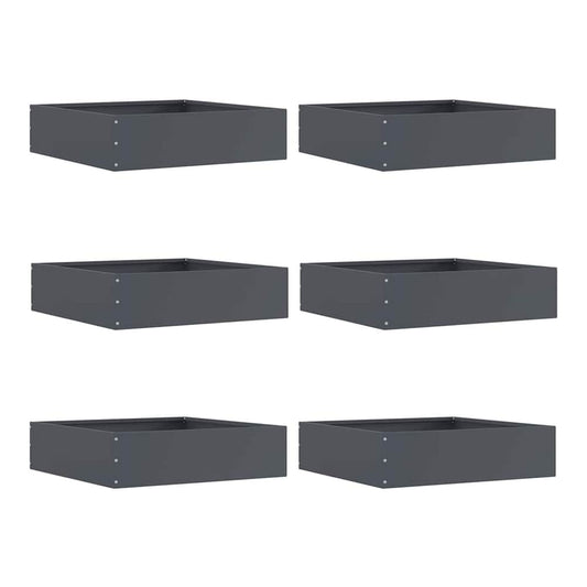 Lawn Edging 50 x 50 x 13 cm Steel 6 Width 50 cm Anthracite