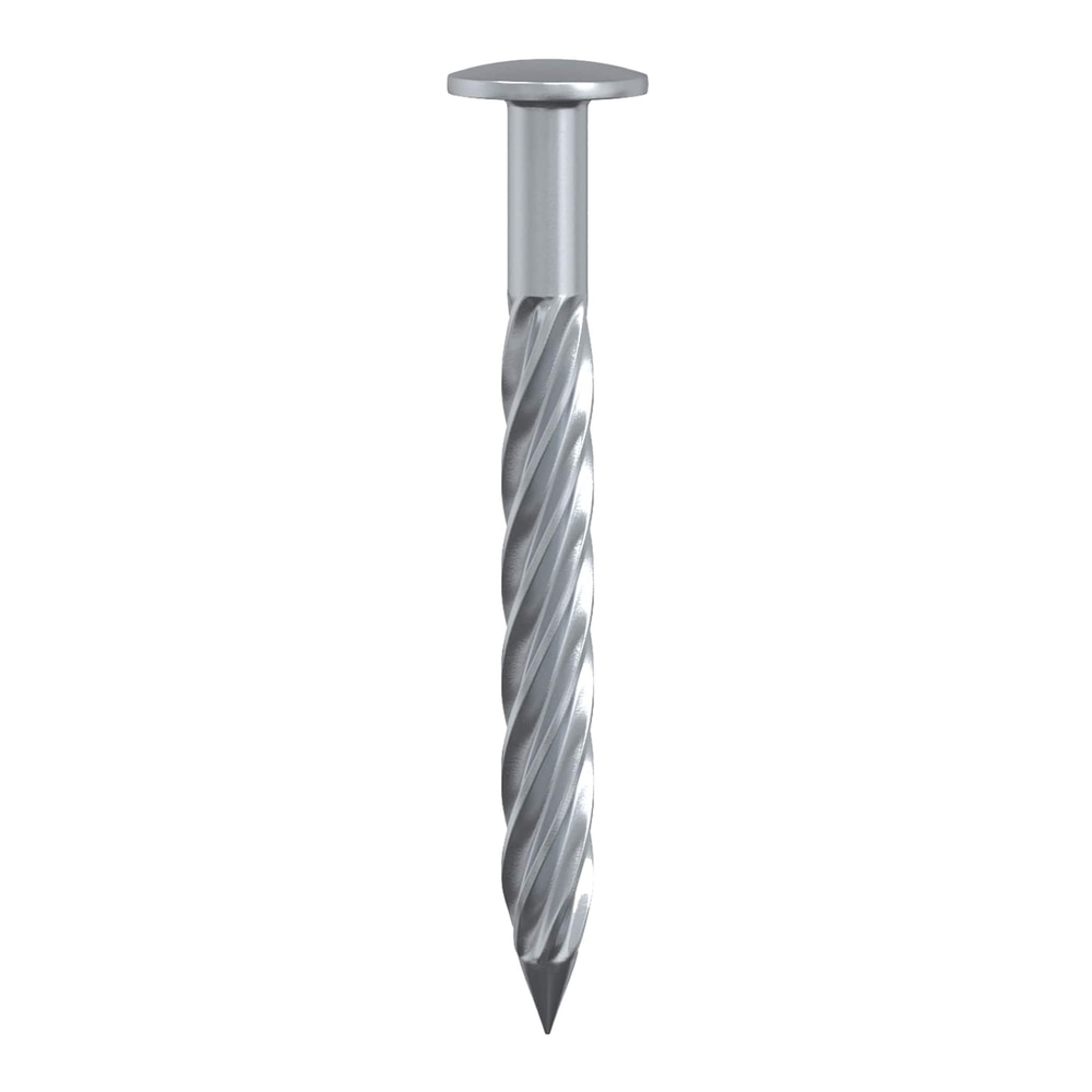 A single steel lawn edging piece with a flat top and a twisted shaft