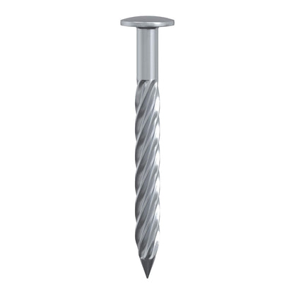 A single steel lawn edging piece with a flat top and a twisted shaft