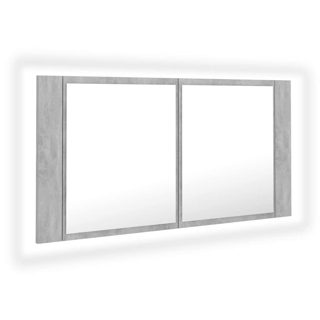 Concrete grey bathroom cabinet with two mirrored doors