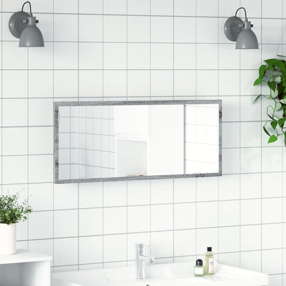 Grey Sonoma engineered wood bathroom vanity unit with integrated mirror