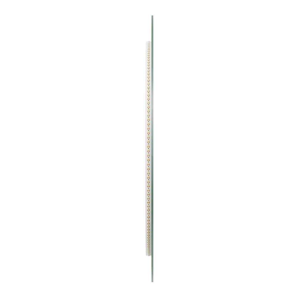 Side profile of the round bathroom mirror showing its slim depth