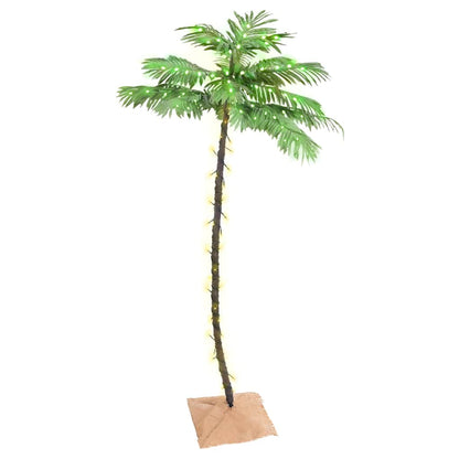 LED Palm Tree Warm White 96 LEDs 180 cm standing upright against a plain white background