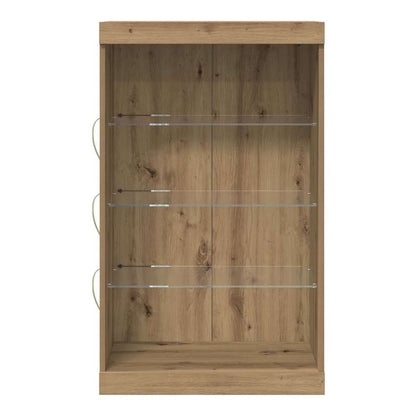 Buffets & Sideboards with glass shelves and wooden doors open