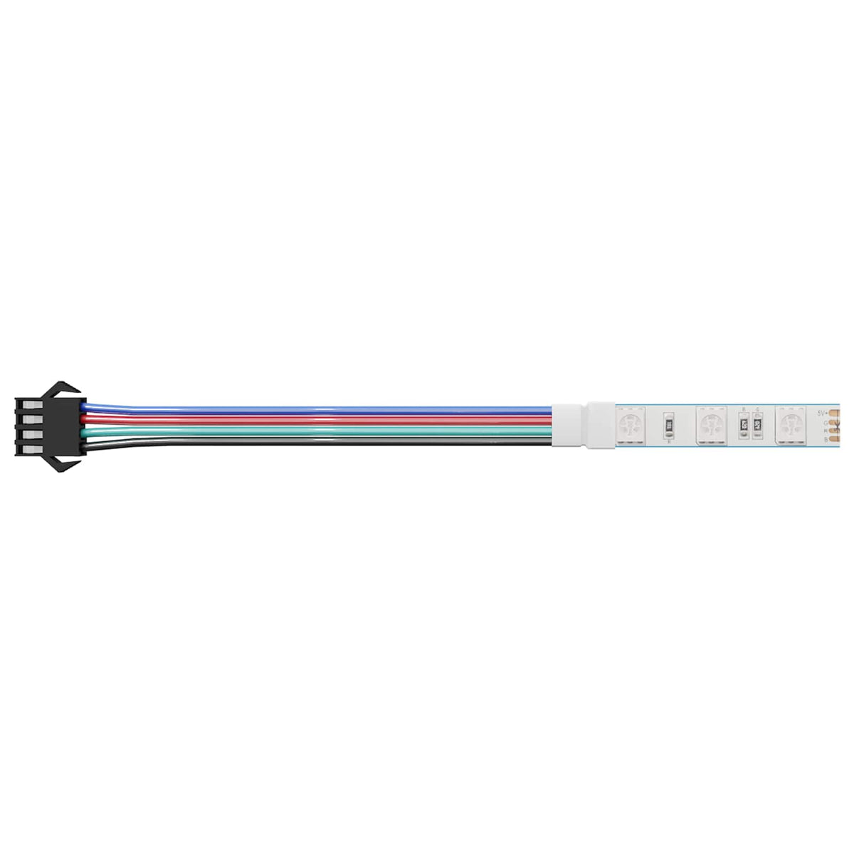 The LED strip light with its connecting cable and plug