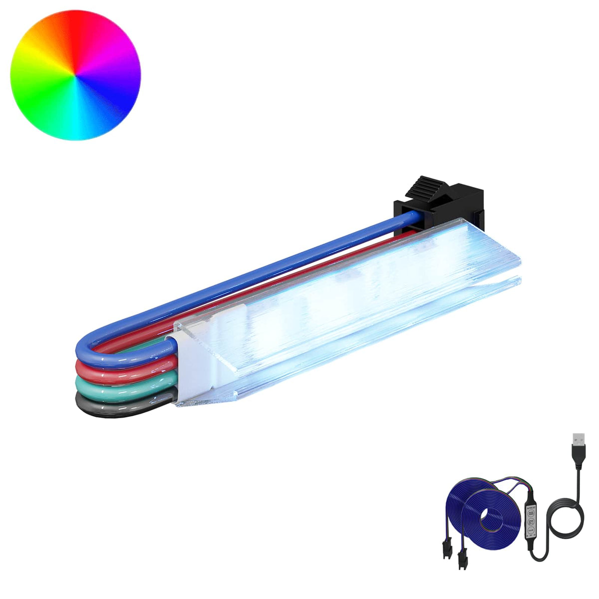 LED Strip Black and Multicolour Copper and Plastic LED strip 2 branches