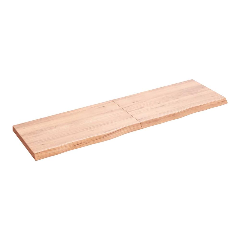 vidaXL Table Top Light Brown Treated Solid Wood Oak shown from an elevated perspective