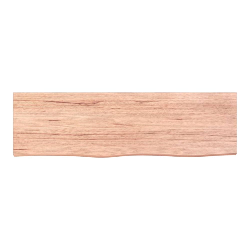 Close up of the light brown solid wood countertop showing its grain
