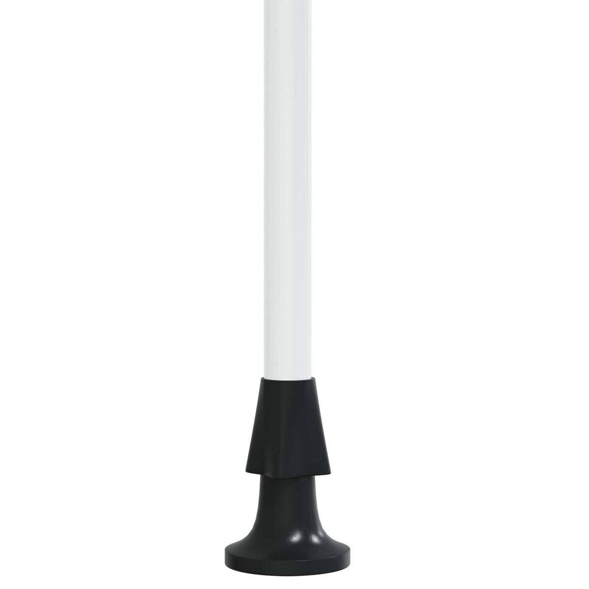 Close-up of the base of a support leg for the awning