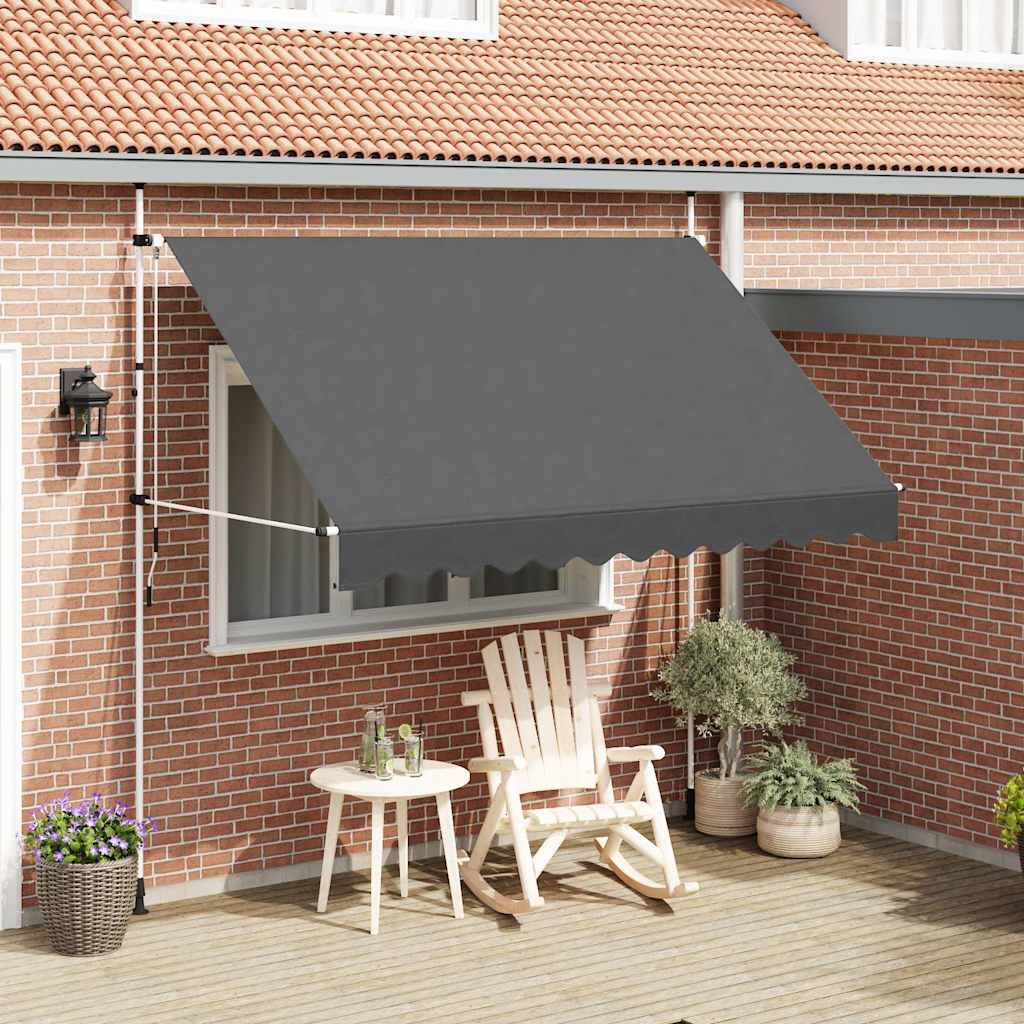 Manual Retractable Awning White frame Width 300 cm Anthracite