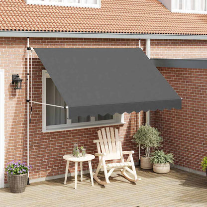Manual Retractable Awning White frame Width 300 cm Anthracite