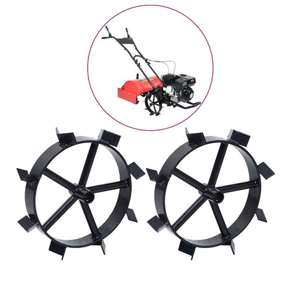 vidaXL Metal Wheels for 6,5 HP Petrol Tiller 2 pcs 1