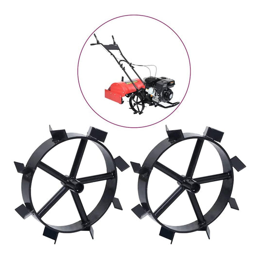 vidaXL Metal Wheels for 6,5 HP Petrol Tiller 2 pcs 1