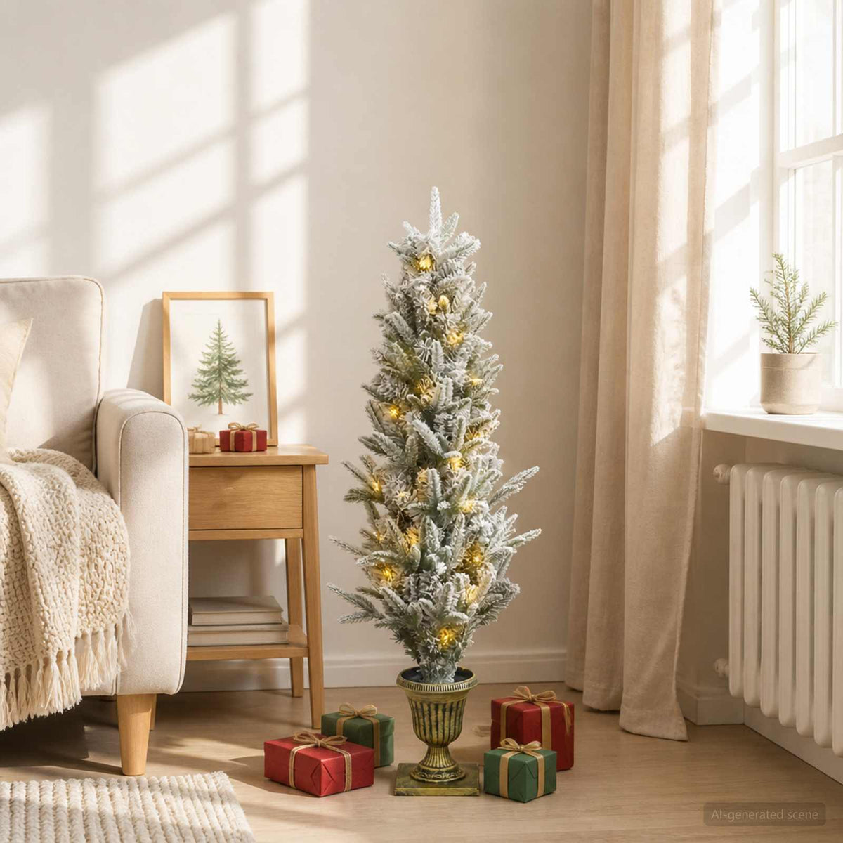Mini Christmas Tree 120 cm 100 LEDs Warm White PVC