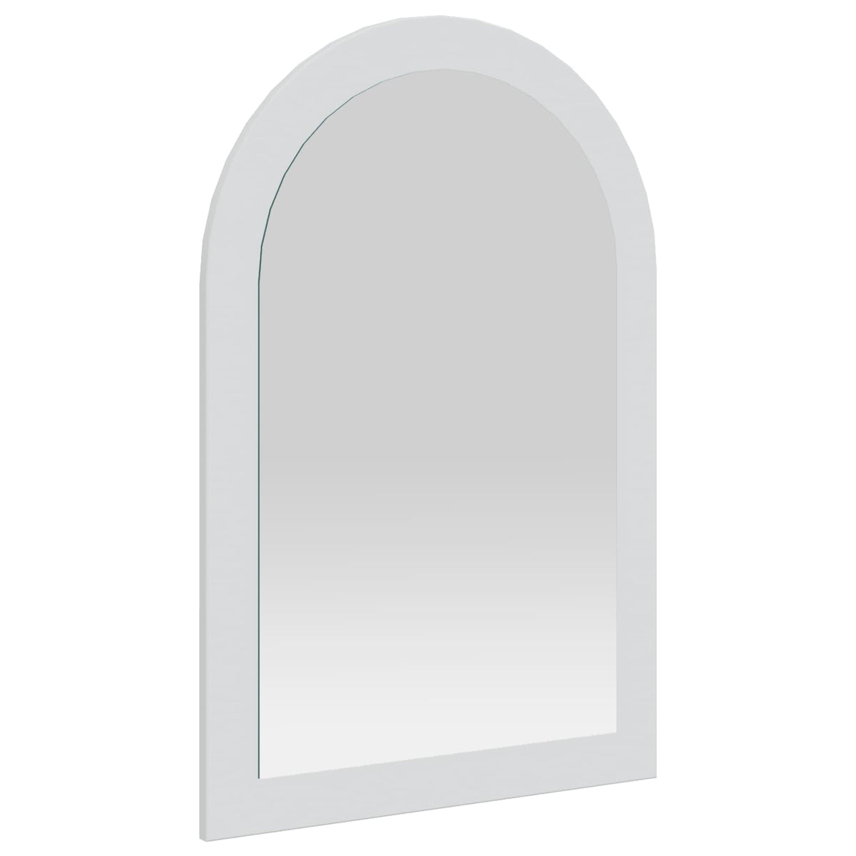 The white arched mirror, a simple design with a white frame