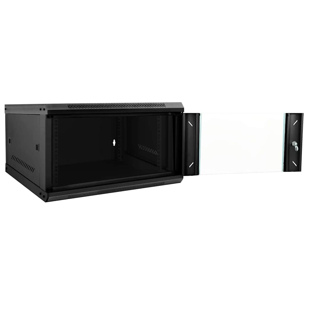The network storage system with its front door open, showing the interior space