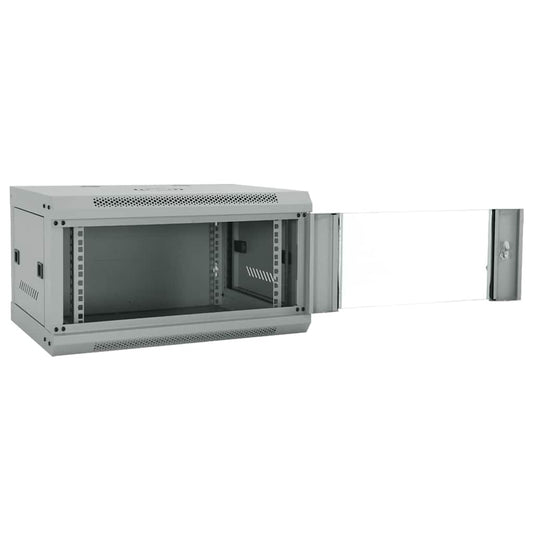 The network storage system with the glass front door swung open to the right side